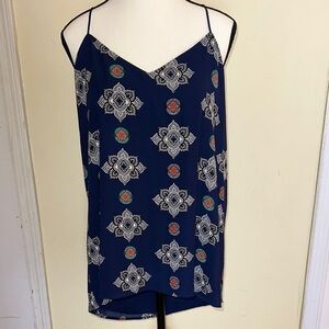 *NEW WITH TAGS* EXPRESS Navy Blue Patterned Women's Top with opening on back!